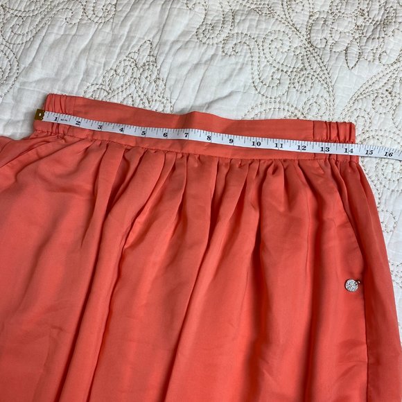 Mango maxi skirt (sz S/M) neon peach chiffon - Picture 3 of 6